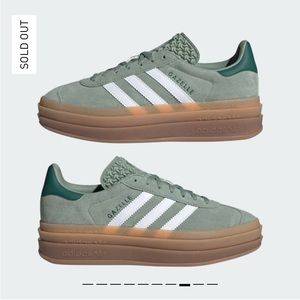 NWOT Adidas Gazelle Bold sneakers in Silver Green